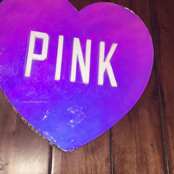 RARE Vs PinK store display heart cardboard iridescent prop promotional htf - Picture 7 of 17